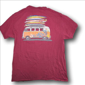 Men's Fruit of the Loom Red Hawaii Van Graphic Tee L